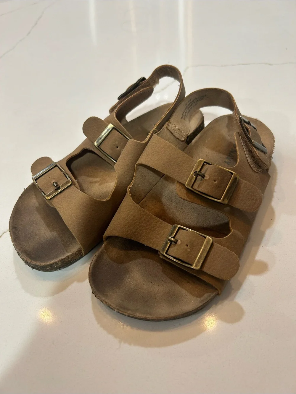 Old Navy Kids Brown Double-Buckle Comfort Sandals